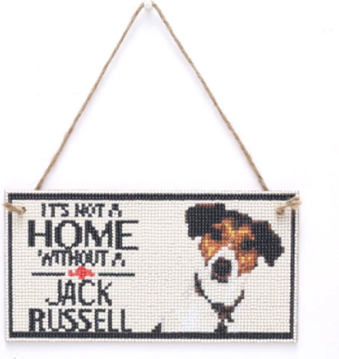 Diamond Painting Welkomstbordje 02 25cm (Jack Russel)