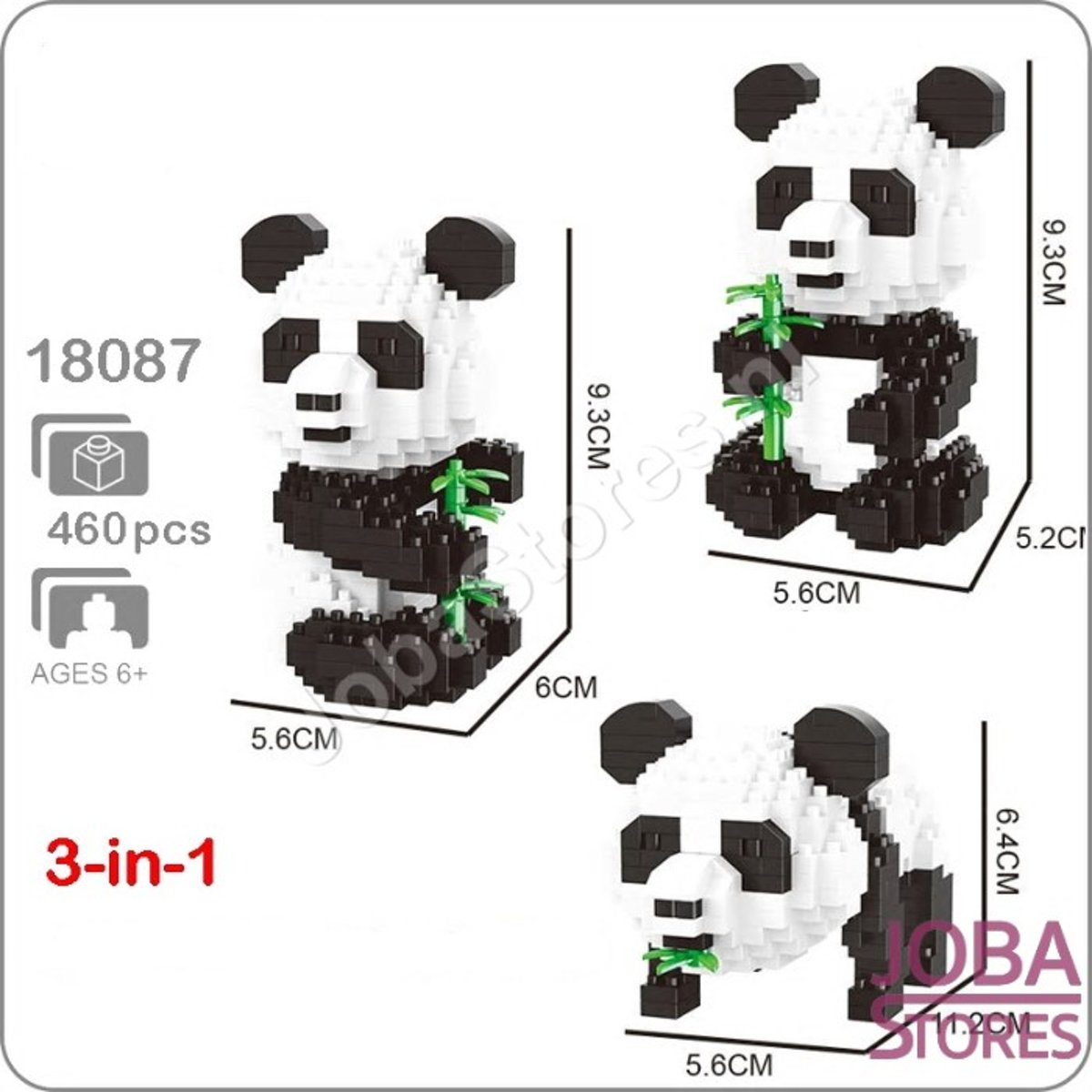 Nanoblocks Panda 3 in 1 (460 delig)