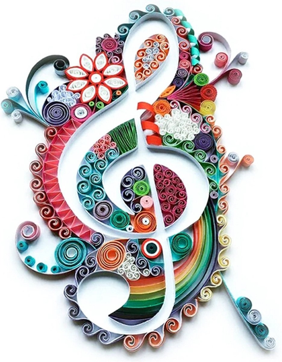 Papierkunst (Paper Quilling) Set Muzieknoot A4 inclusief stroken