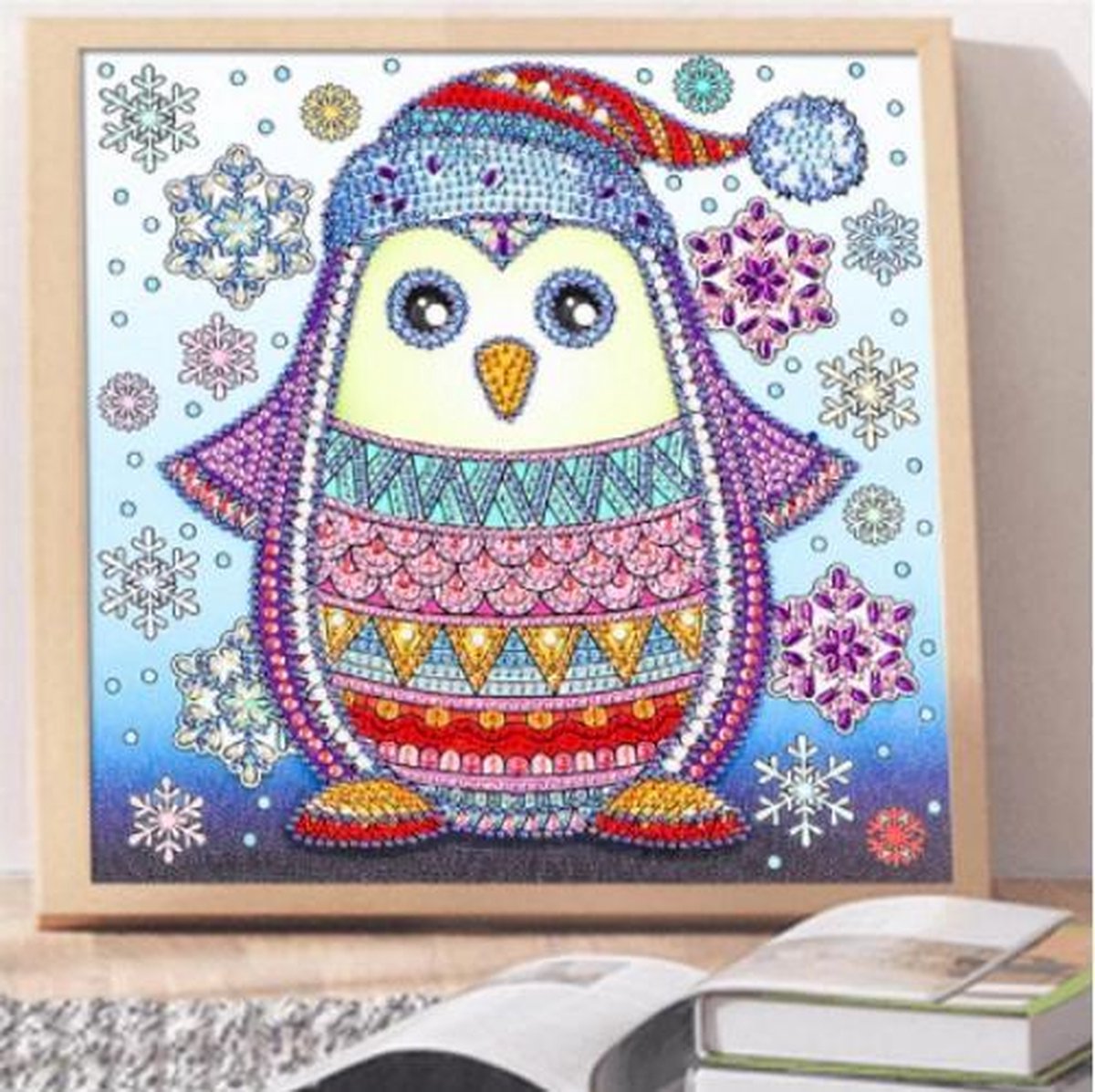 Special Diamond Painting Kerst Pinguin 25x25cm