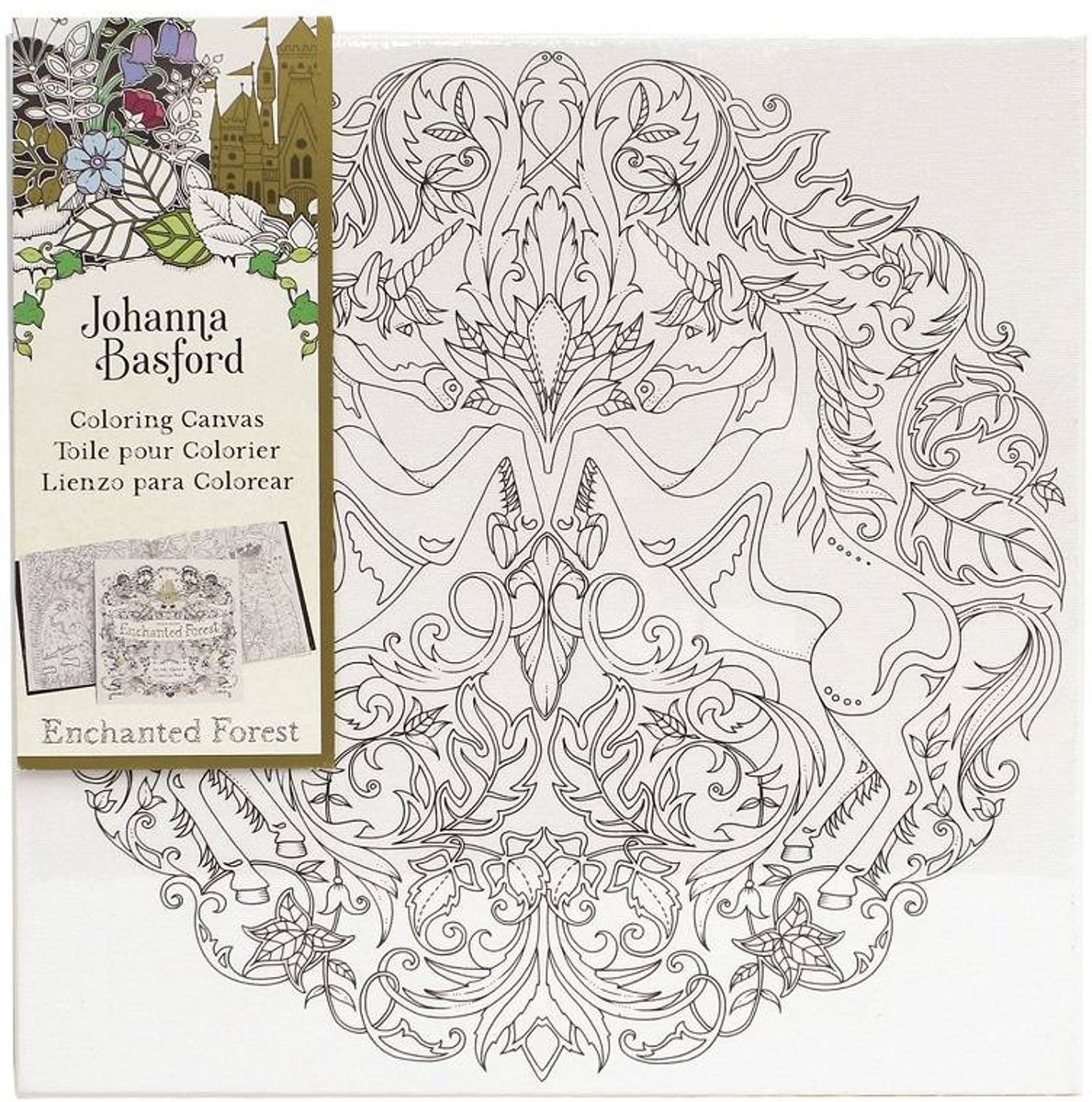 Johanna basford Bedrukt canvas 30x30 unicorns