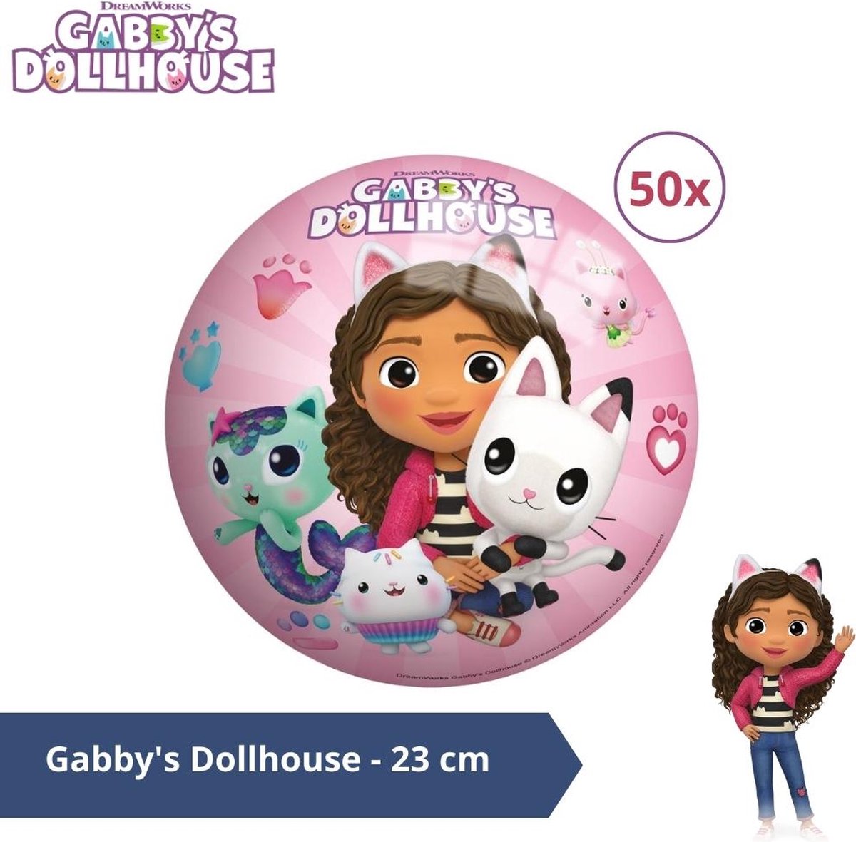 Bal - Voordeelverpakking - Gabbys Dollhouse - 23 cm - 50 stuks