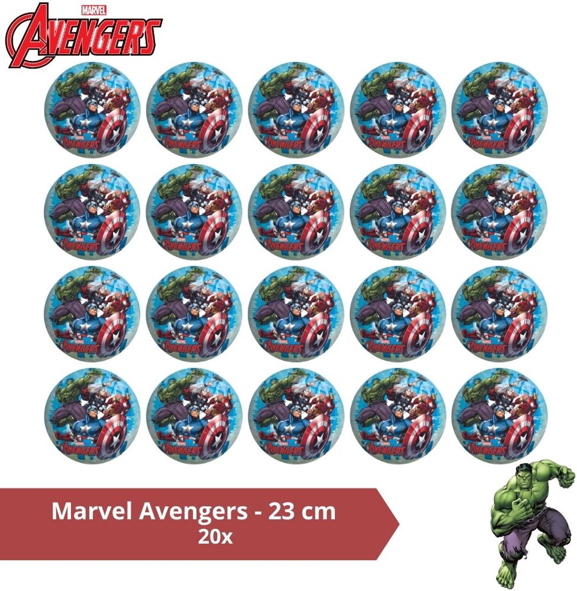 Bal - Voordeelverpakking - Marvel Avengers - 23 cm - 20 stuks