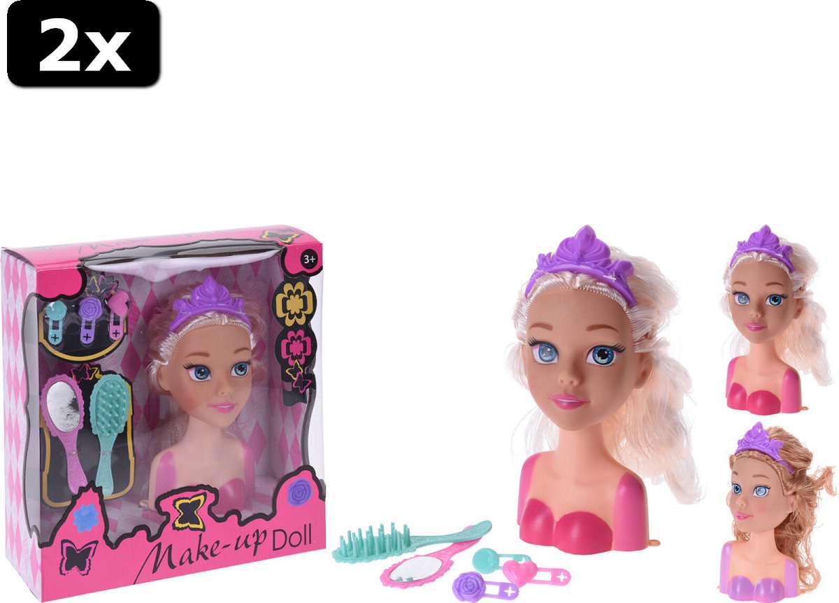 2x Prinses Haar en make-up styling hoofd