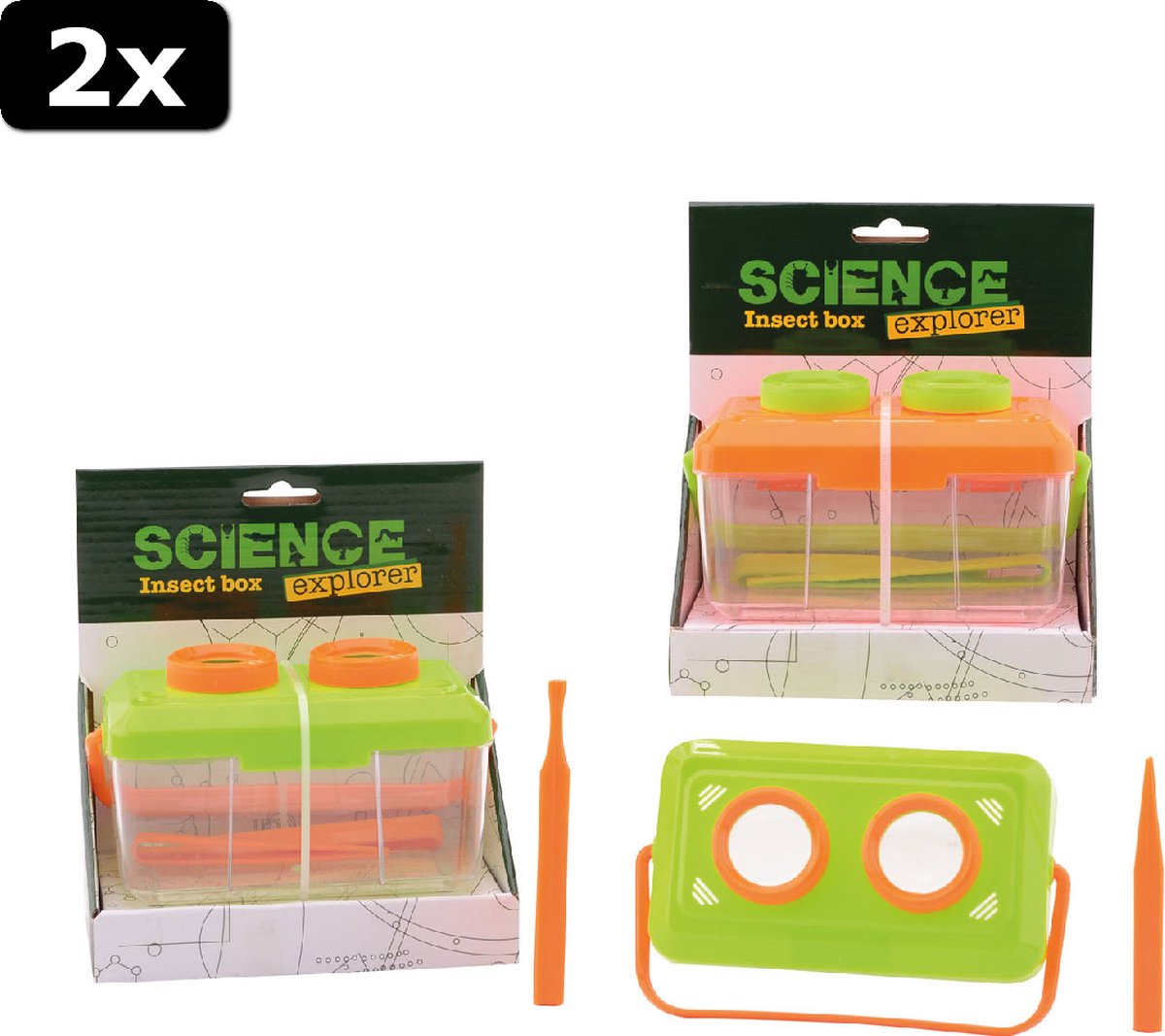 2x Science Explorer Insecten bakje met 2 accesoires