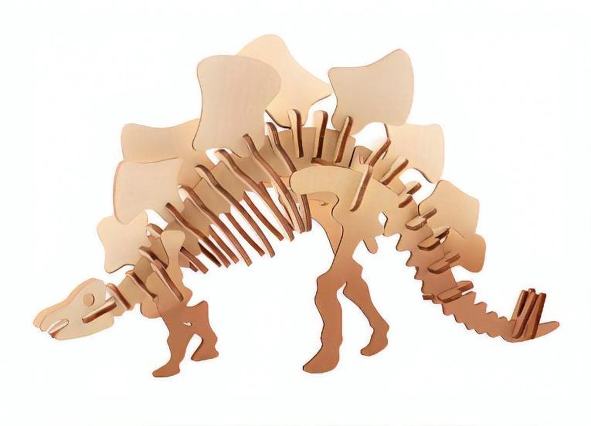 3D-puzzel Stegosaurus 11 x 15 cm hout bruin