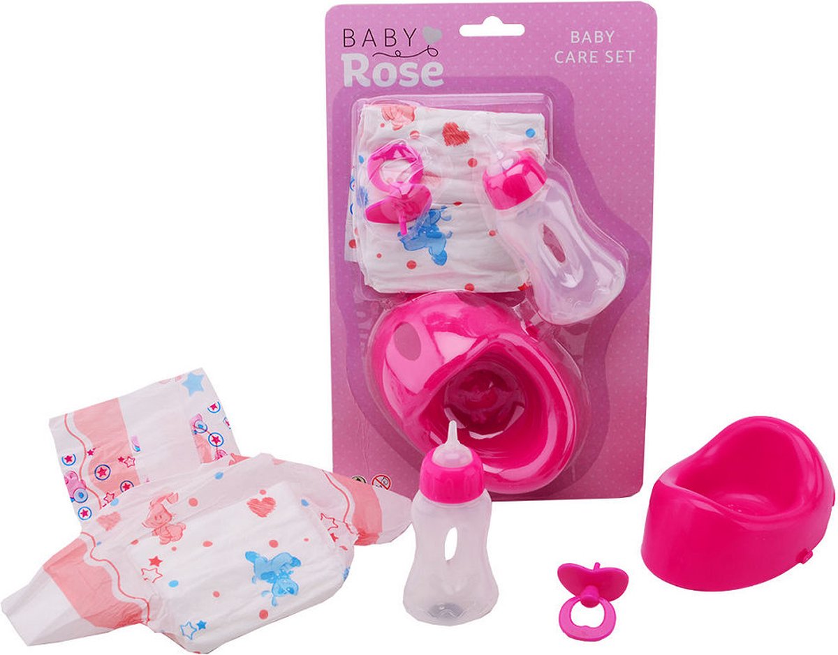 Baby Rose 4 delige verzorgset op kaart