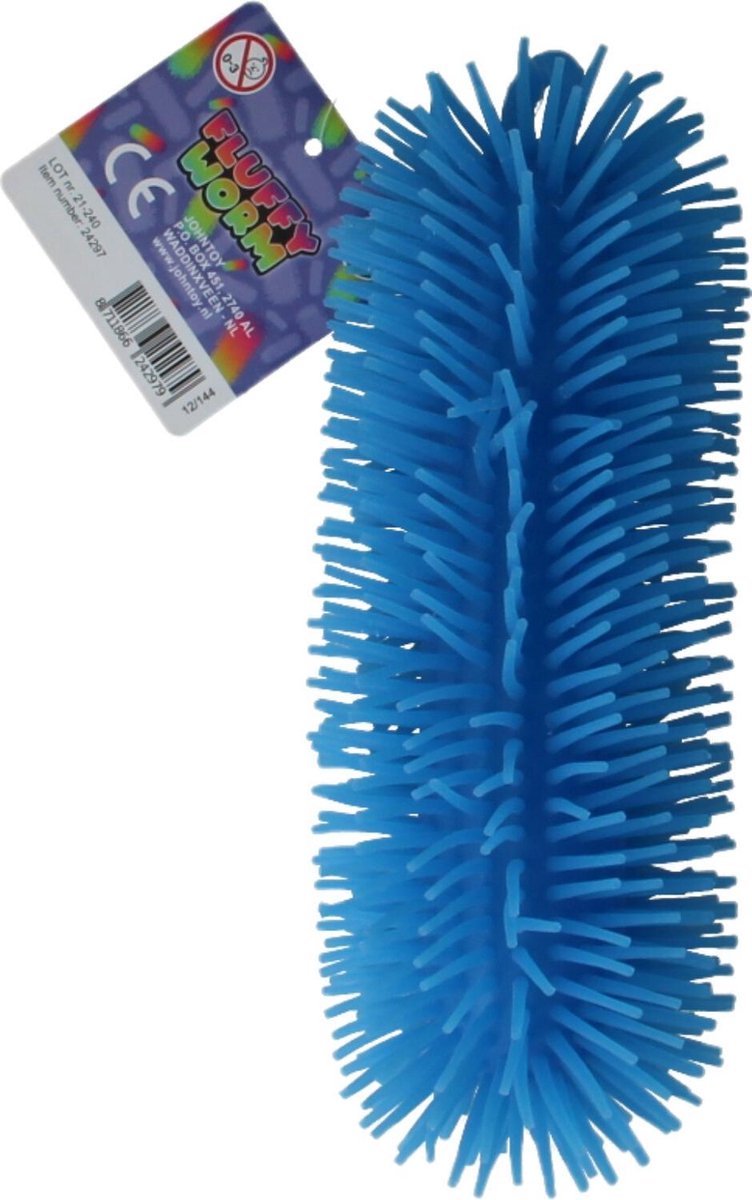 Fluffy Worm Blauw 23cm