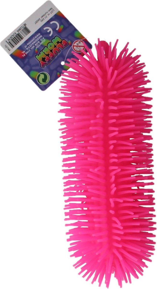 Fluffy Worm Roze 23cm