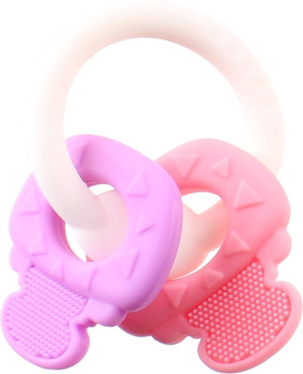 Johntoy Bijtring 11 Cm Roze/paars/wit