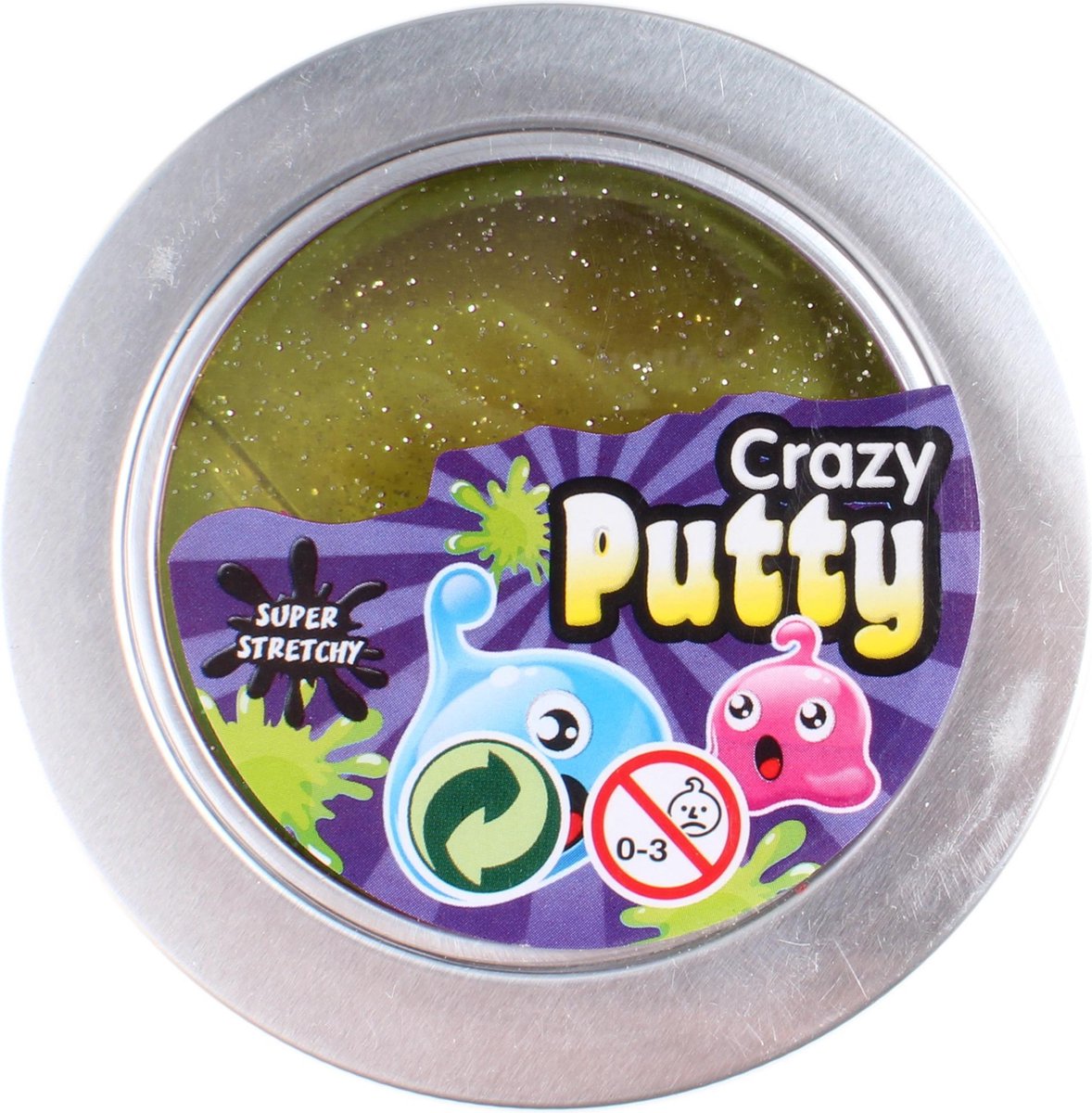 Johntoy Glitterslijm Crazy Putty 100 Gram Geel