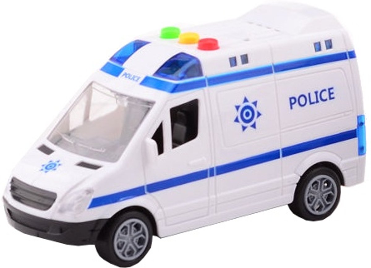 Johntoy Politiebus Licht En Geluid 14 Cm Wit/blauw