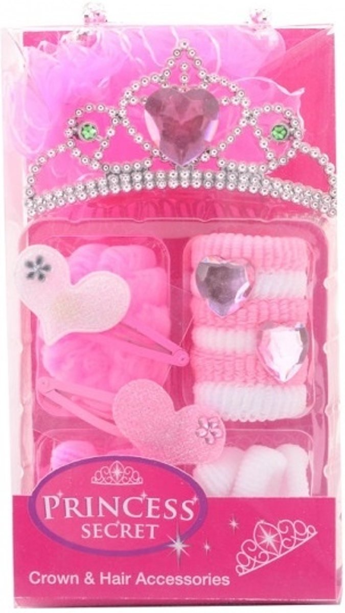 Johntoy Prinsessen Kroon En Haar Accessoires Wit/roze