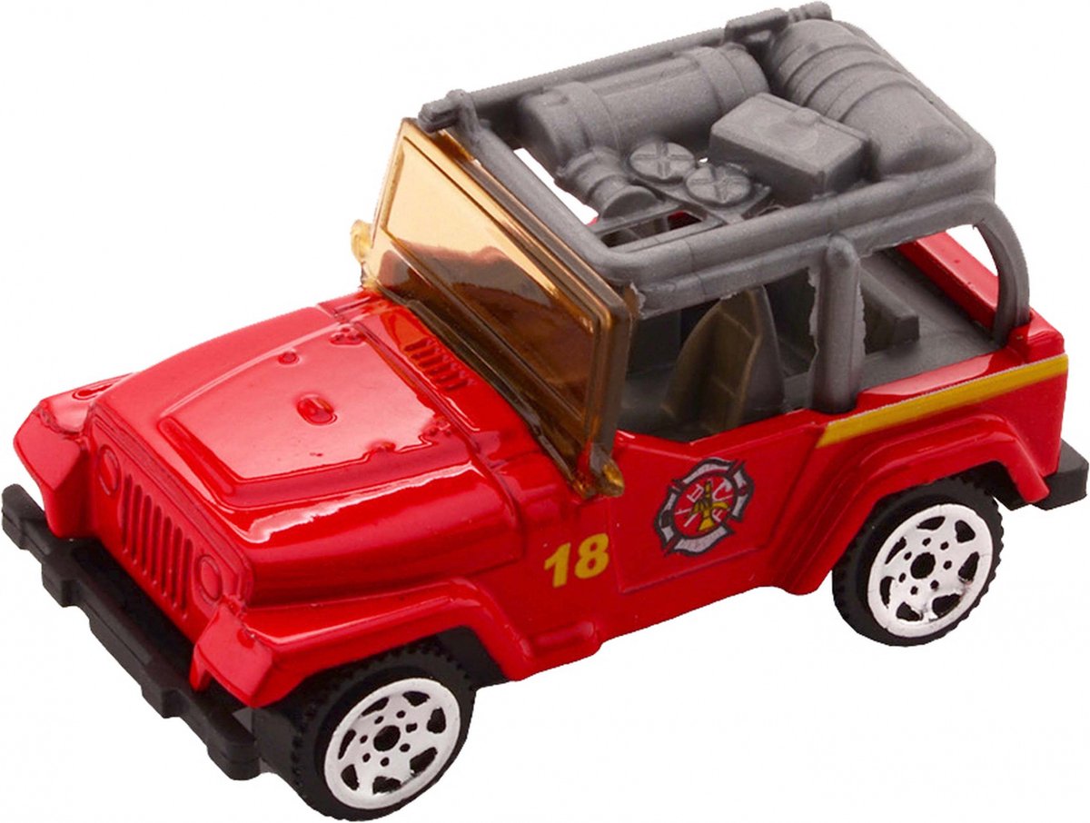 Johntoy Schaalmodel Jeep 1:64 Rood 7 Cm