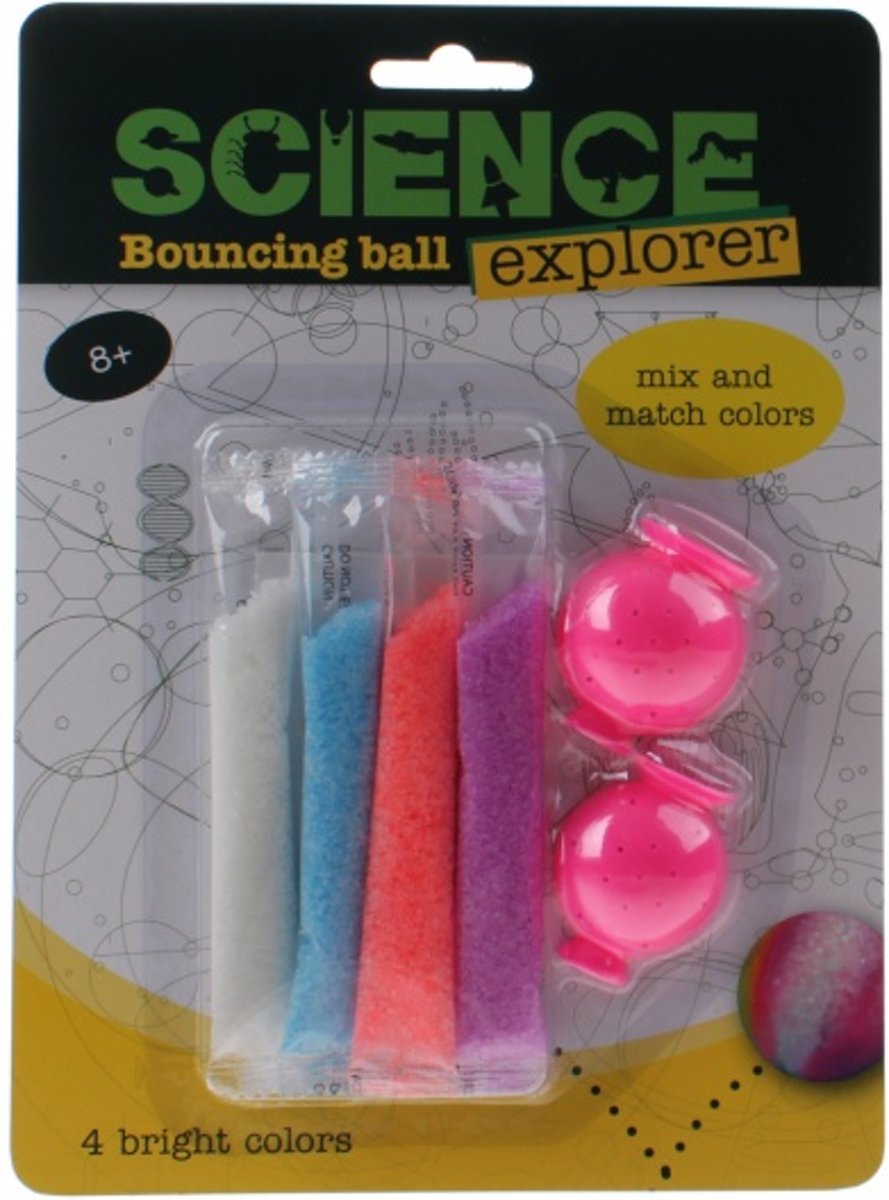 Johntoy Science Explorer -Roze- Maak Je Eigen Stuiterbal 5-delig -Roze-