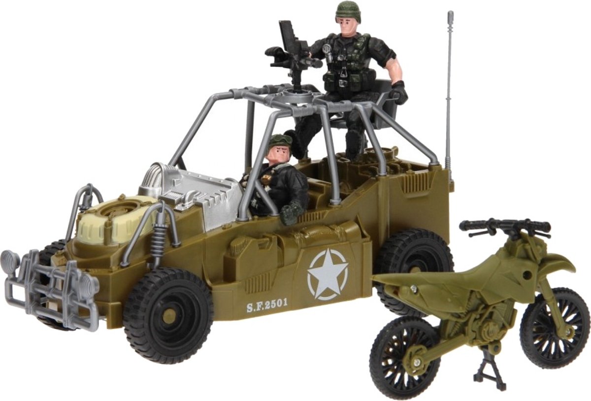 Johntoy Speelset Army Forces Jeep Groen