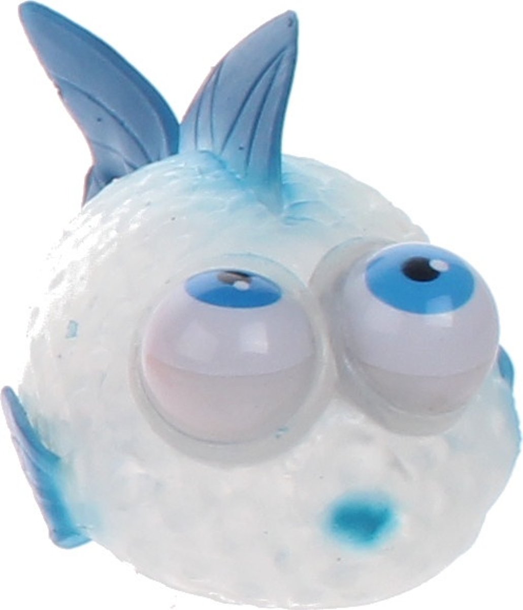 Johntoy Squishy Vis Met Bewegende Ogen 9 Cm Blauw