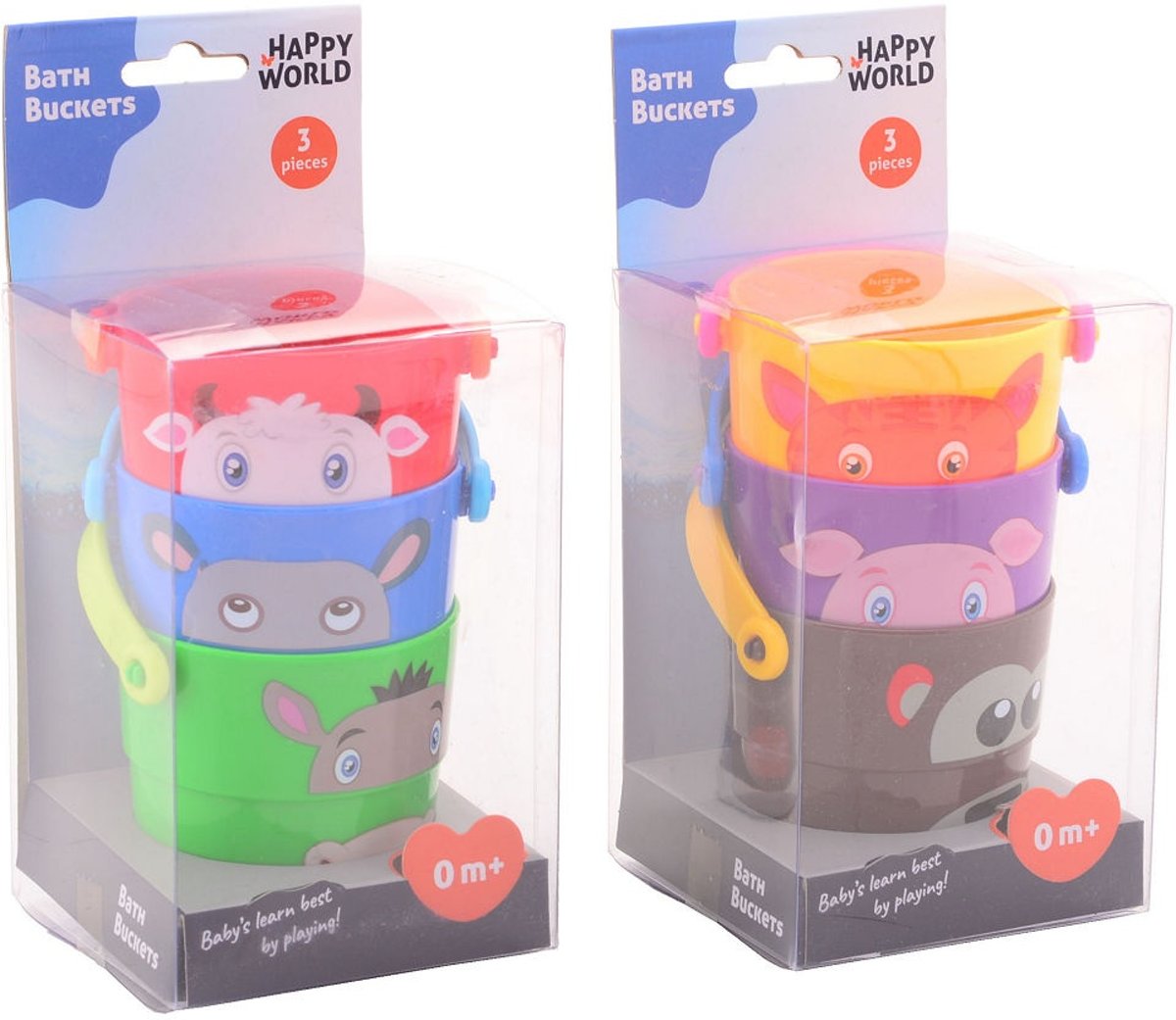 Johntoy Stapelemmers Met Dieren 3 Stuks 7 Cm