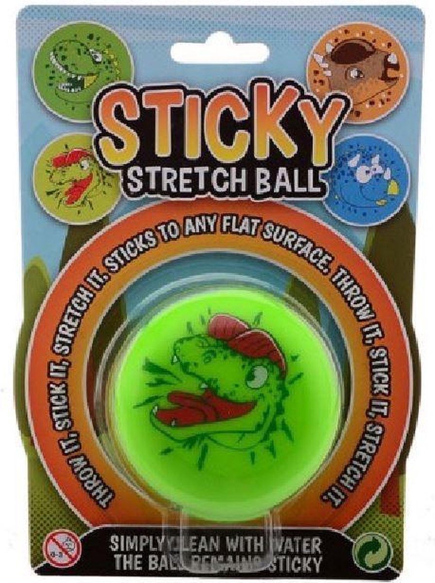 Johntoy Sticky Stretch Bal Dino Junior Groen/rood