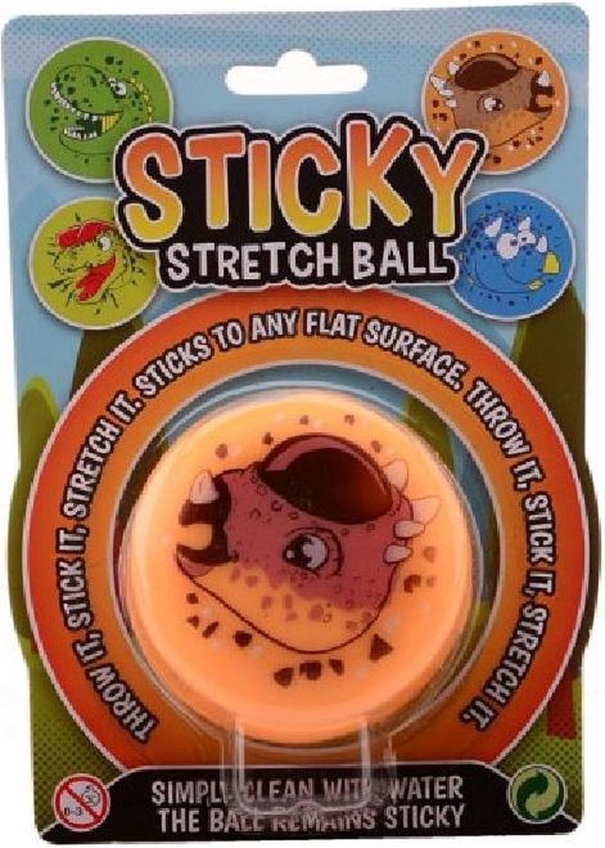 Johntoy Sticky Stretch Bal Dino Junior Oranje