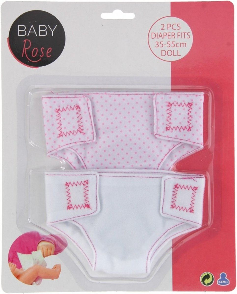   Stoffen Luiers Baby Rose Roze/wit 2 Stuks