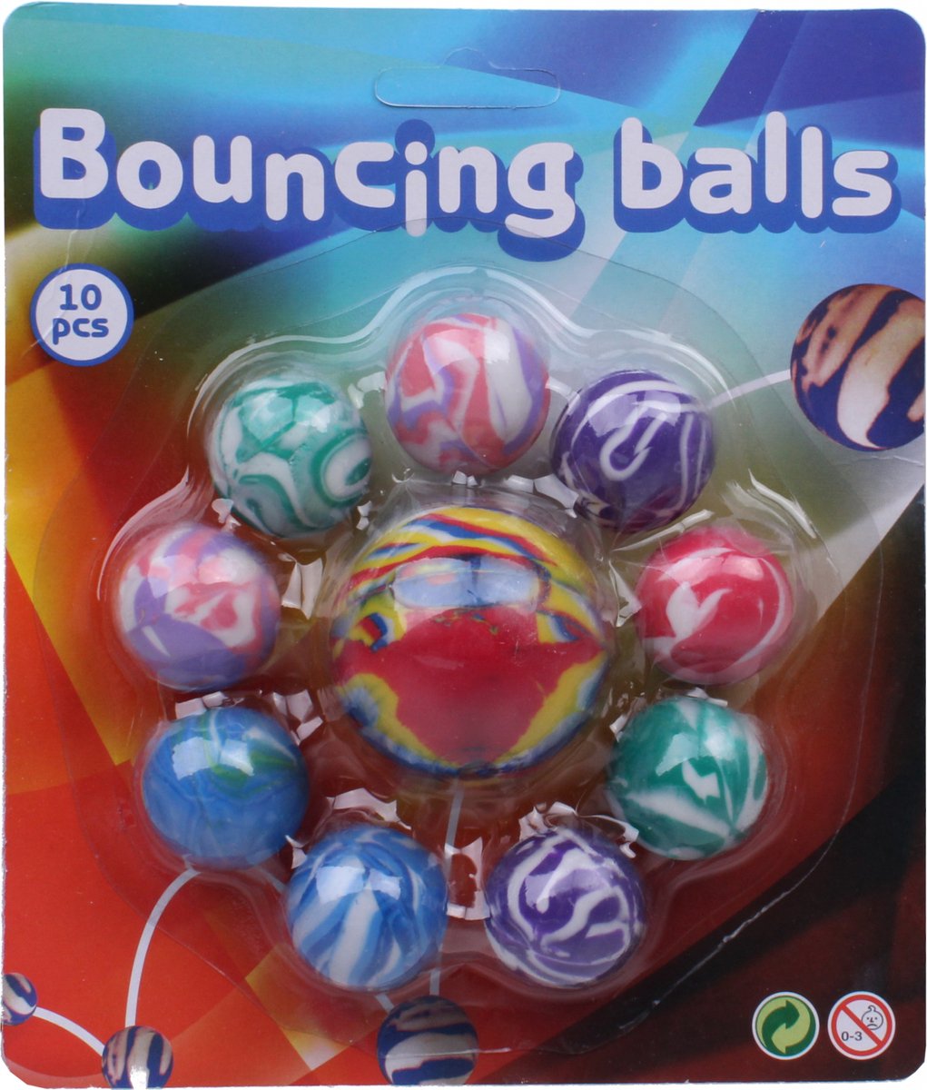 Johntoy Stuiterballen 2,5-4,5 Cm Rubber Rood/geel 10 Stuks