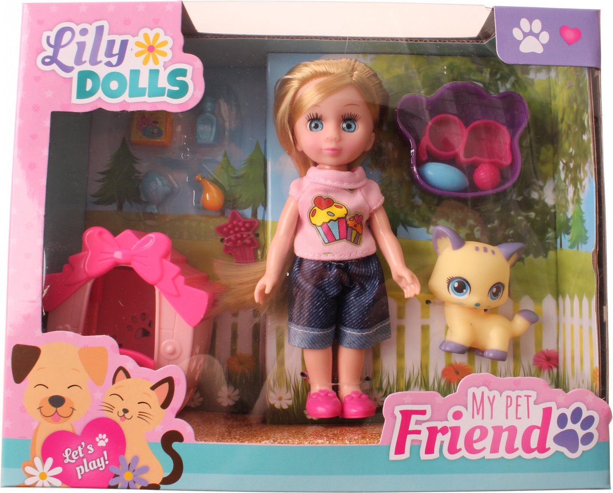 Johntoy Tienerpop Lily Dolls Meisjes 9 Cm Blond 9-delig