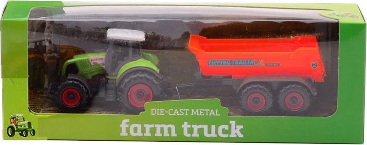 Johntoy Tractor Farm Master Halfpipe Staal 27,2 Cm Groen/rood