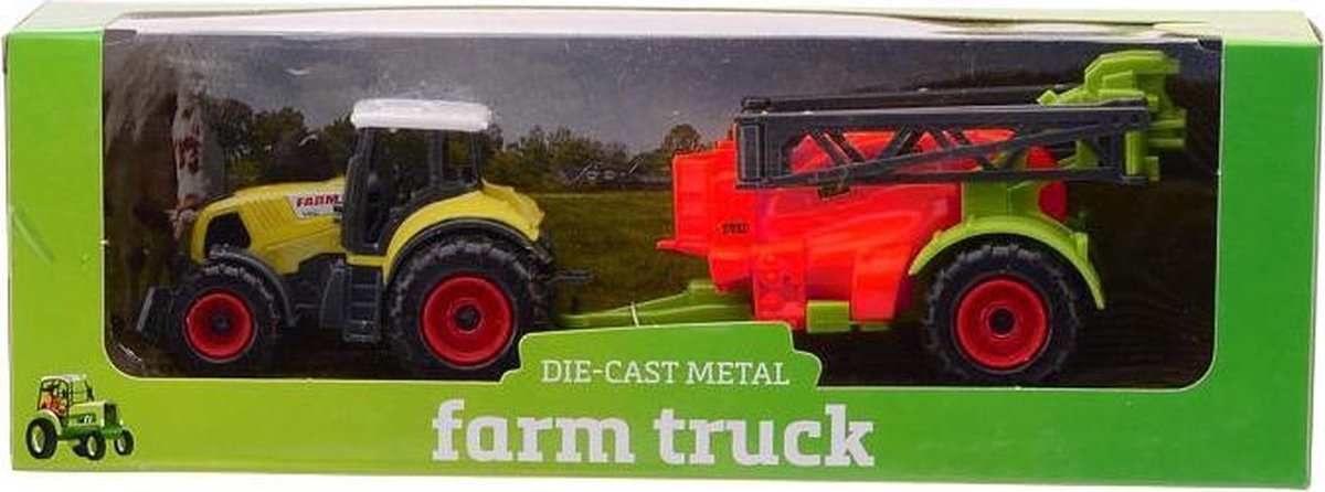 Johntoy Tractor Farm Master Staal 27,2 Cm Geel/rood