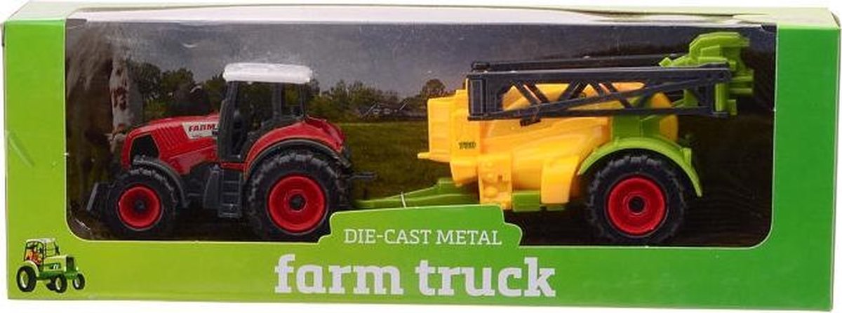 Johntoy Tractor Farm Master Staal 27,2 Cm Rood/geel