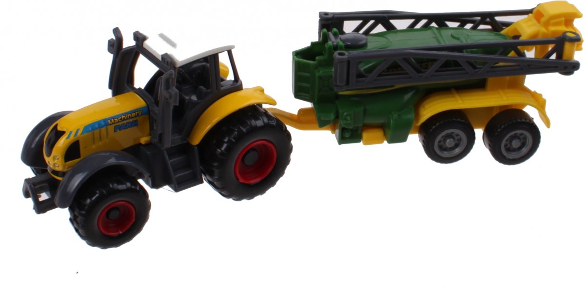 Johntoy Tractor Geel Die-cast 3-delig Farm Masters