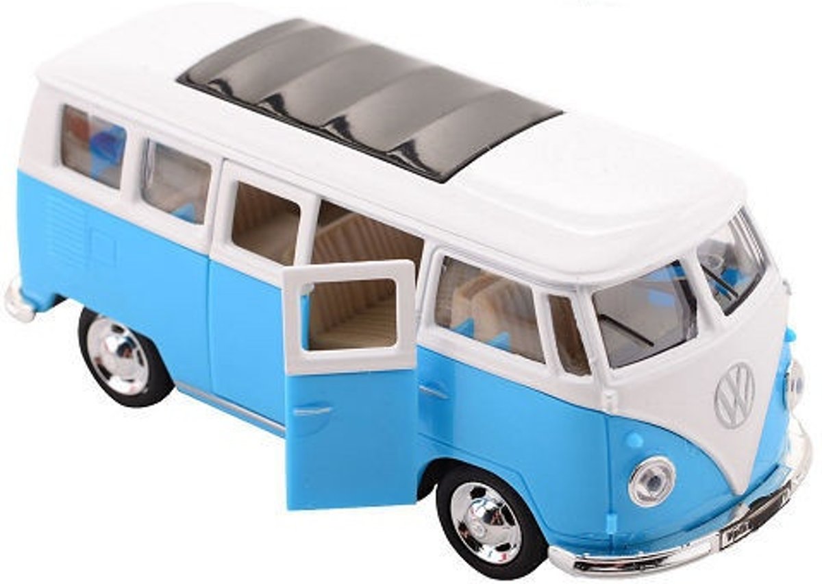 Johntoy Volkswagen Bus T1 1:30 Die-cast Pull Back Blauw