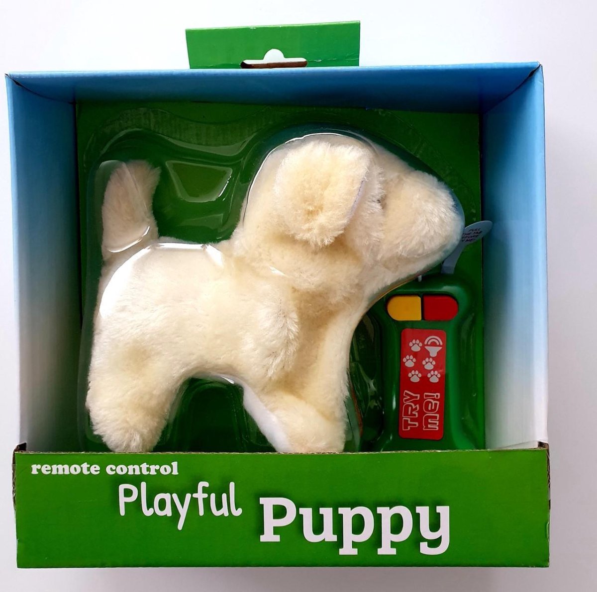 Lopende Puppy met afstandsbediening beige