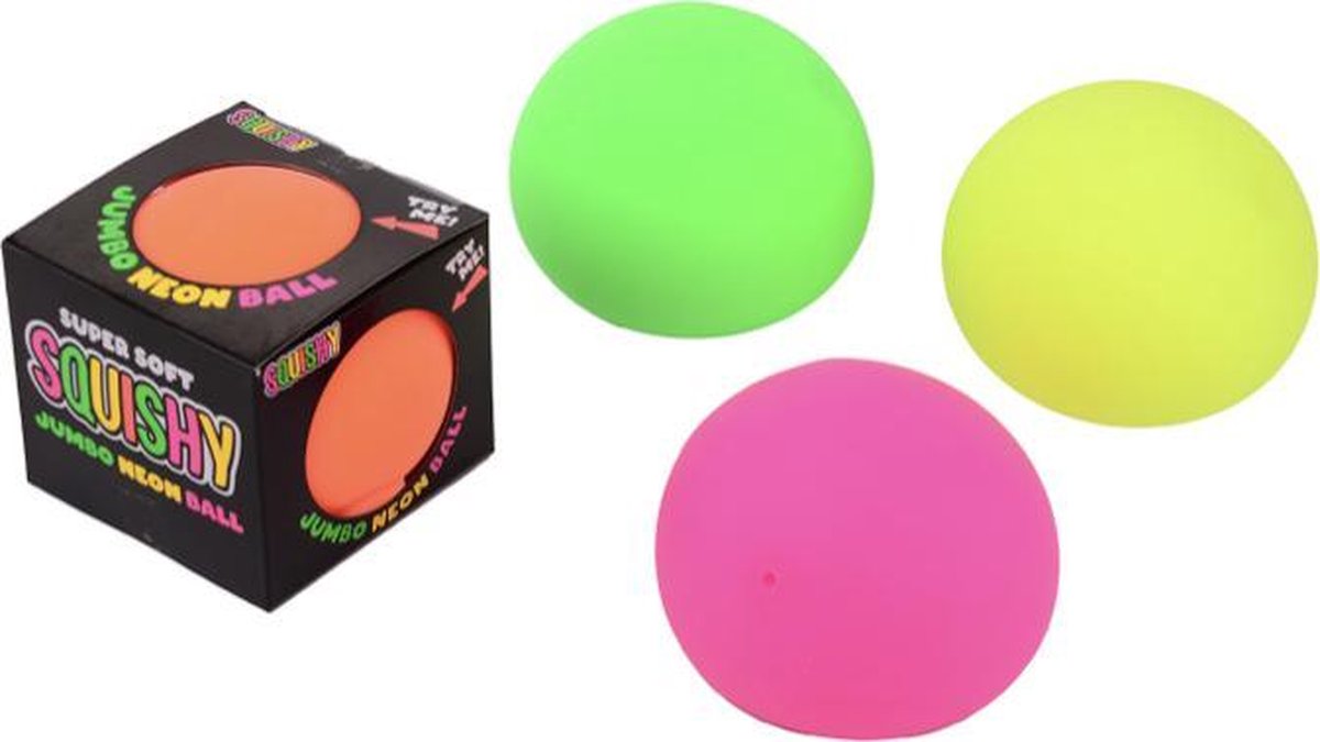 MEGA SQUISHY SUPER SOFT NEON BAL, STRESSBAL