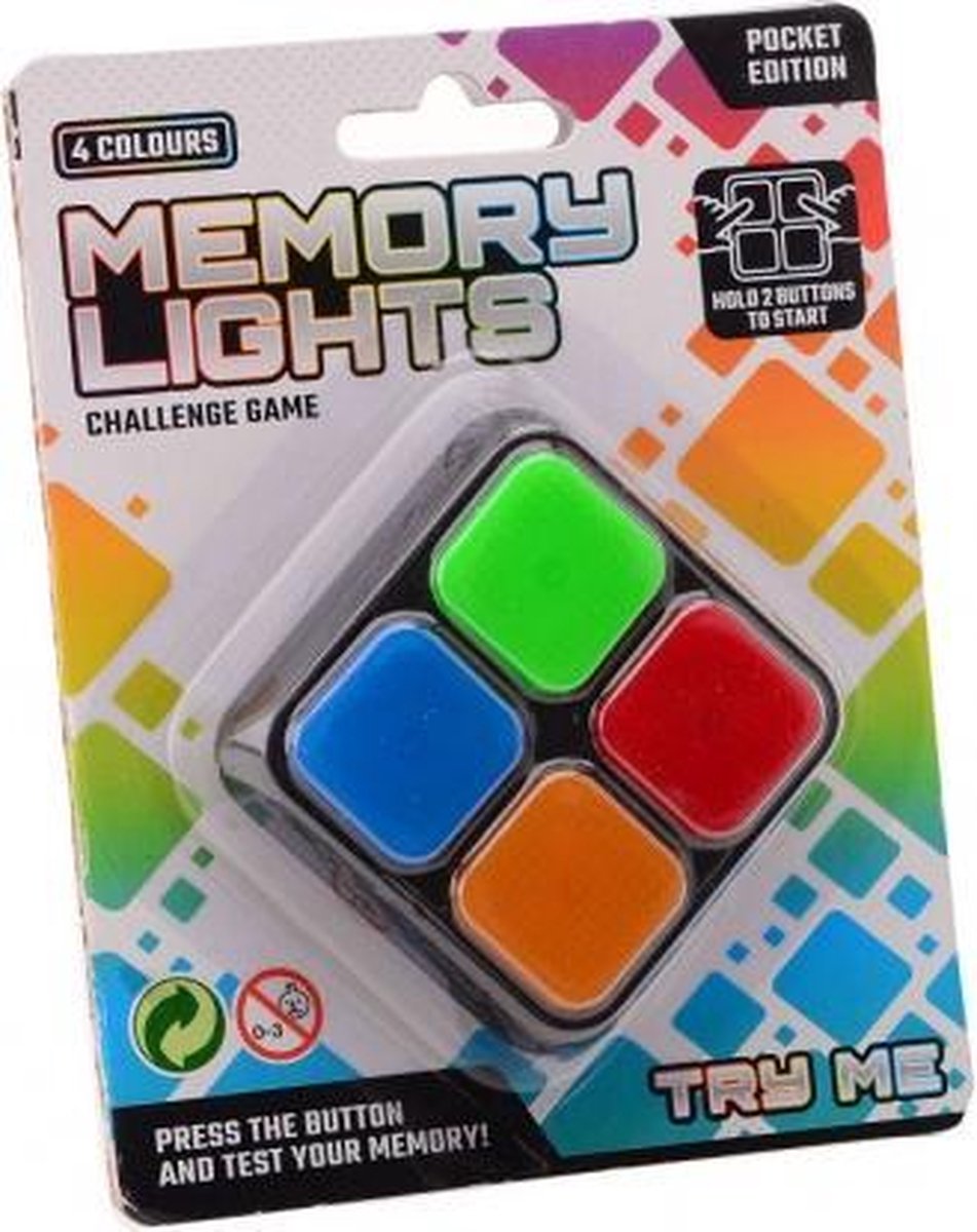 Memory Lights pocket editie met licht en geluid 5 cm