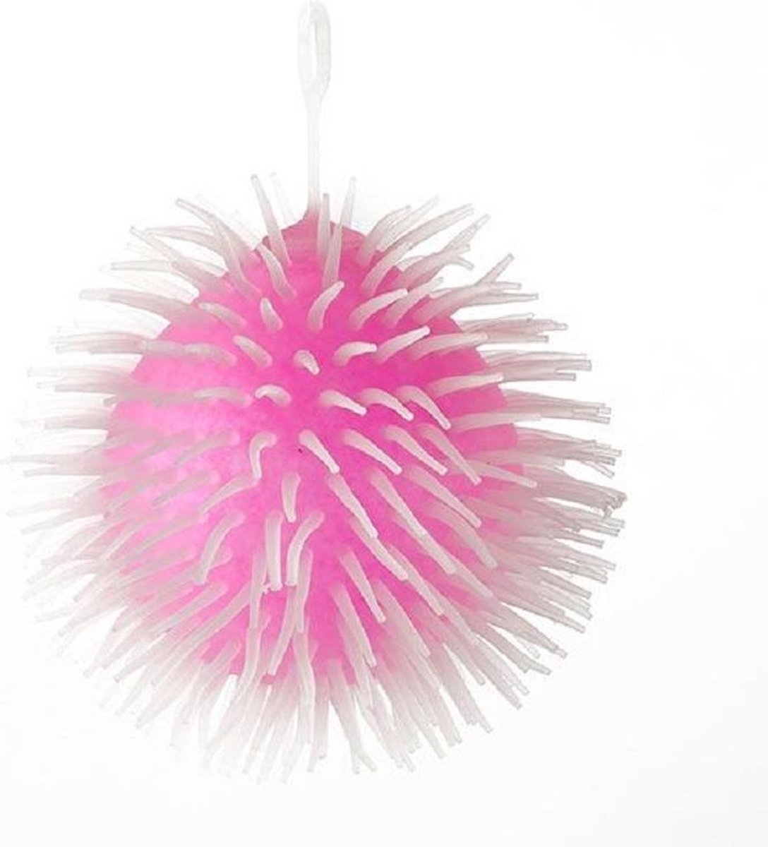 Roze Fluffy Bal met glitters - 15 cm - Fidget Toy Topper - Knijp - Rek - Stretch