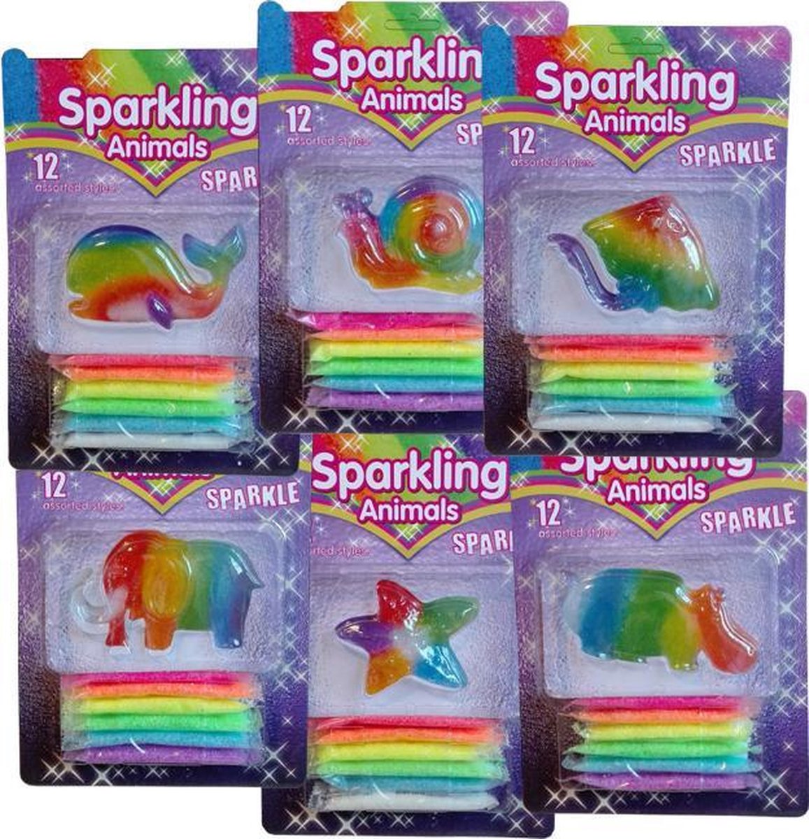 Sparkling Regenboog Dieren Maken - Knutselset - 24 stuks