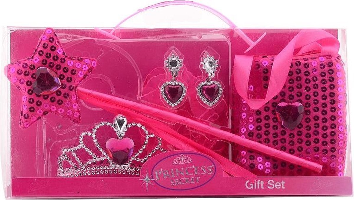 giftset Princess Secret meisjes donkerroze 5-delig