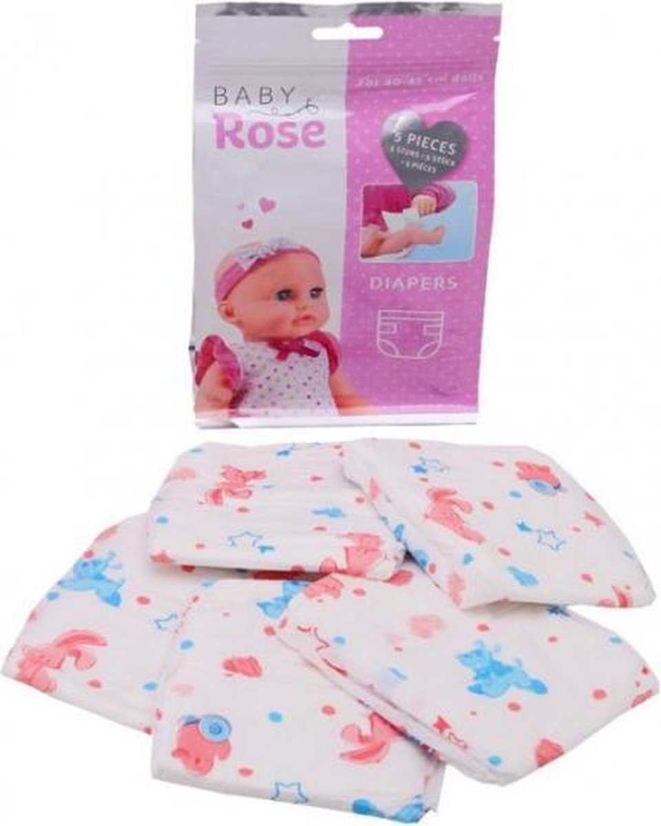 luiers Baby Rose 13 x 20 cm katoen roze/blauw 5-delig