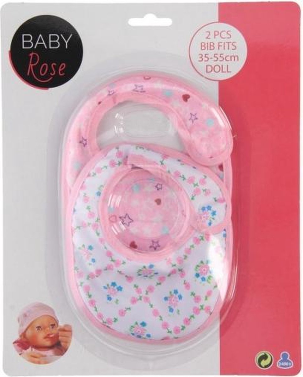 slabbetjes Baby Rose roze 2 stuks