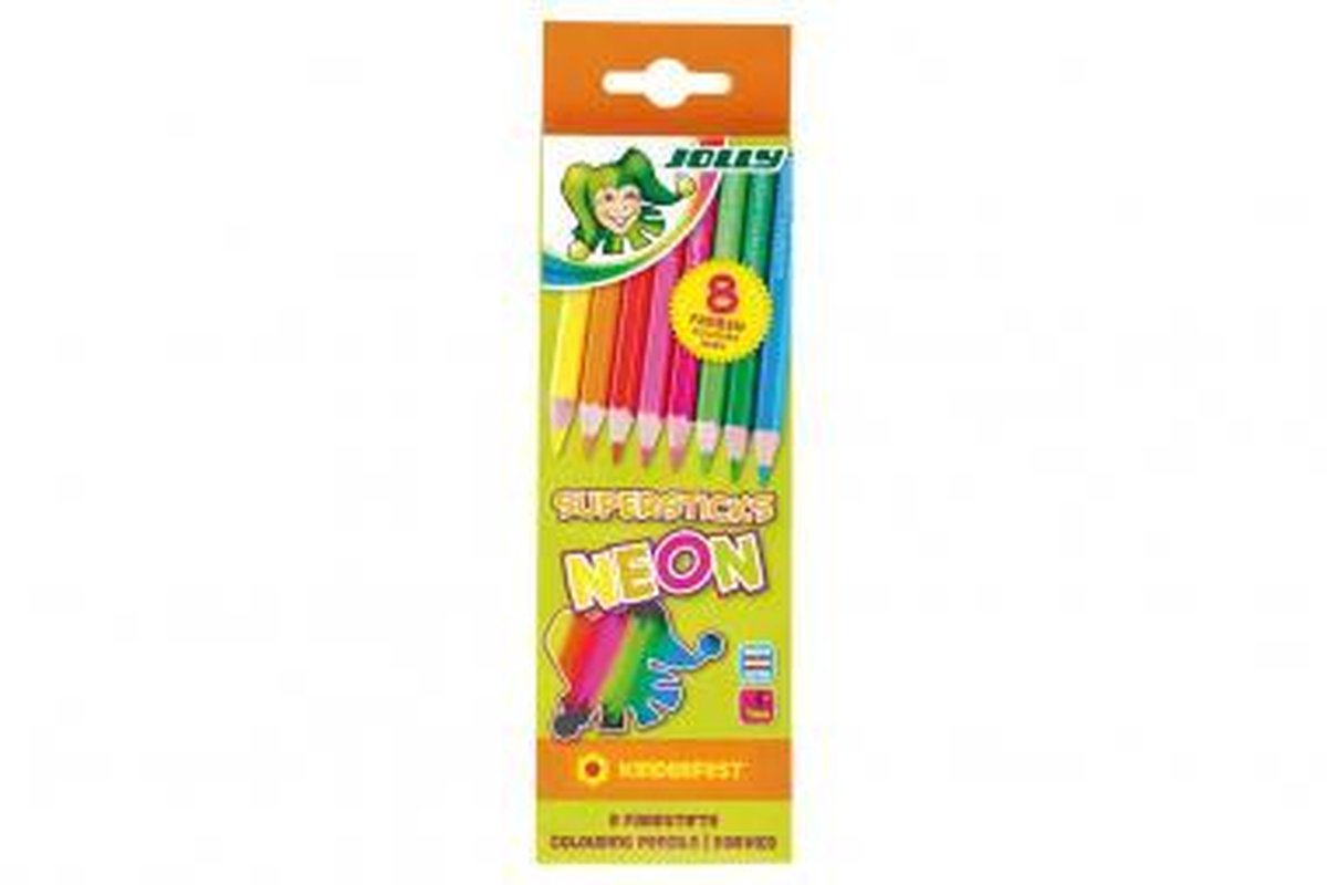 Jolly Supersticks Kleurpotloden Neon 8 stuks