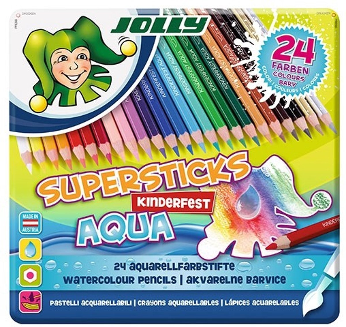 Supersticks aqua aquarelpotloden, 24 stuks