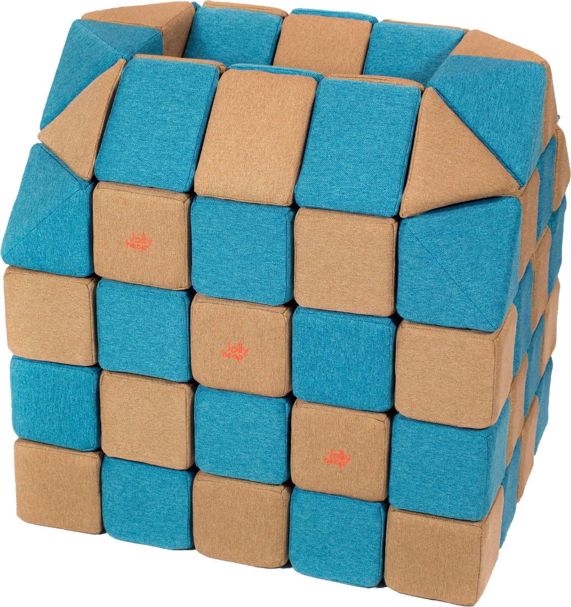 Magnetische blokken JollyHeap® - Magnetic blocks - blokken - educatief speelgoed - bruin/blauw