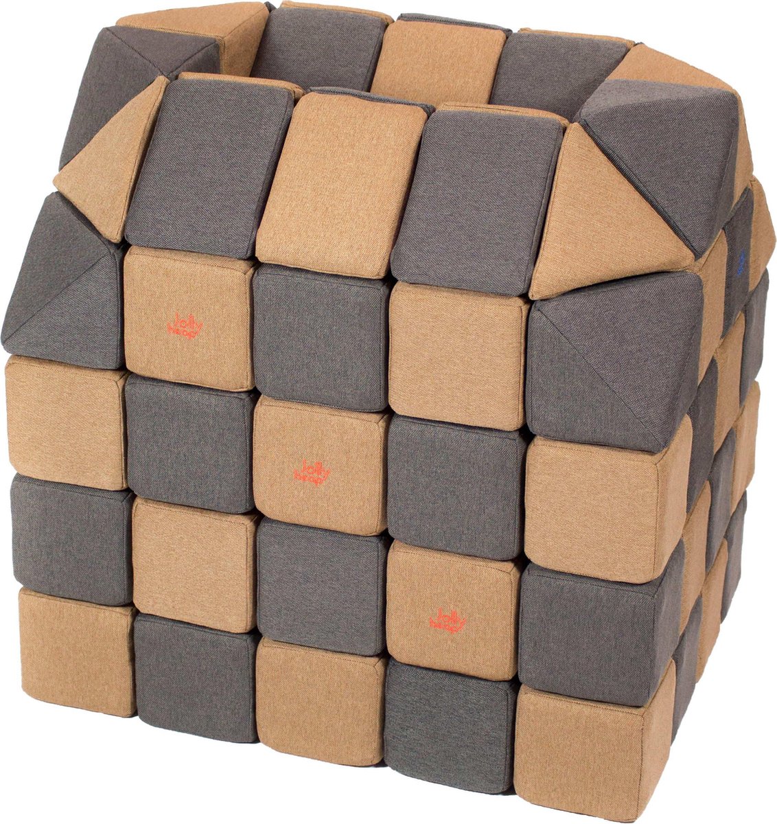 Magnetische blokken JollyHeap® - Magnetic blocks - blokken - educatief speelgoed - bruin/donkergrijs