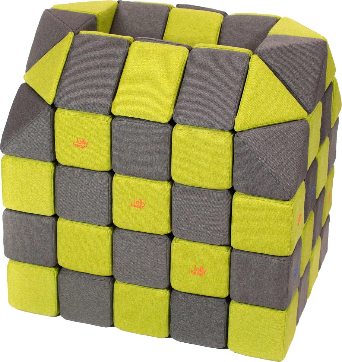 Magnetische blokken JollyHeap® - Magnetic blocks - blokken - educatief speelgoed - grijs/groen