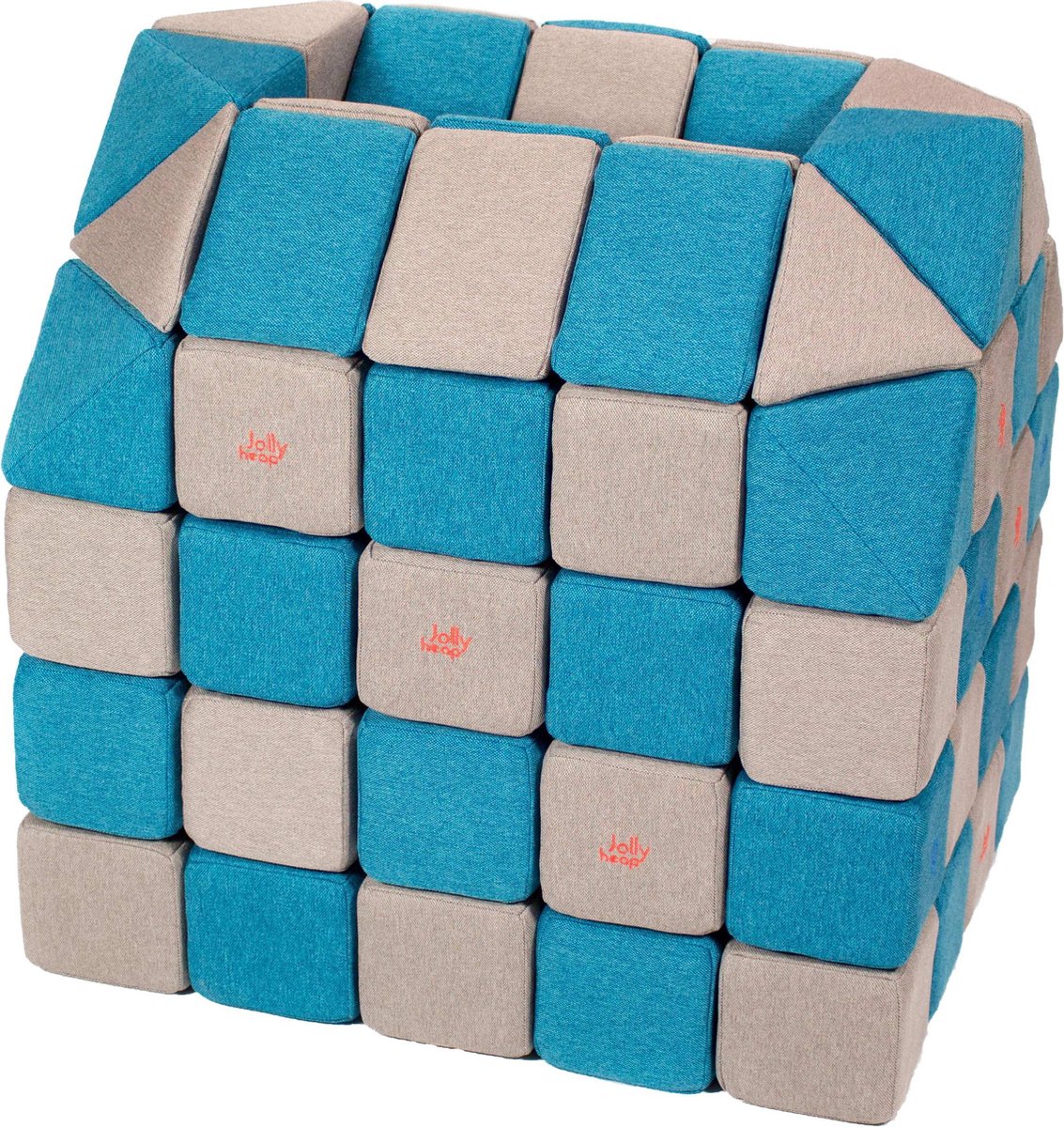 Magnetische blokken JollyHeap® - Magnetic blocks - blokken - educatief speelgoed - lichtgrijs/blauw