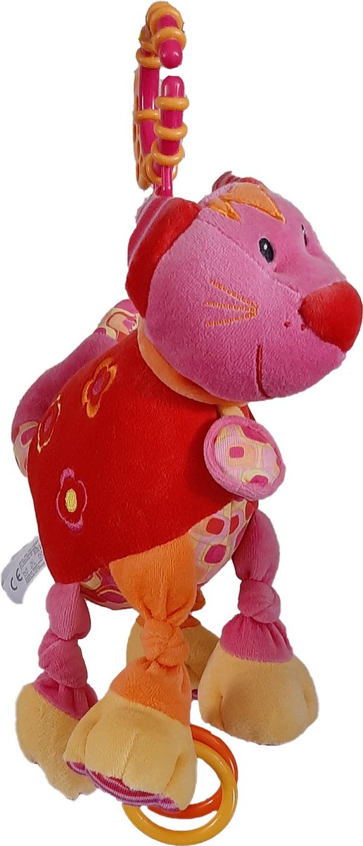 Jollybaby - Knuffel en bijtring - Kat roze