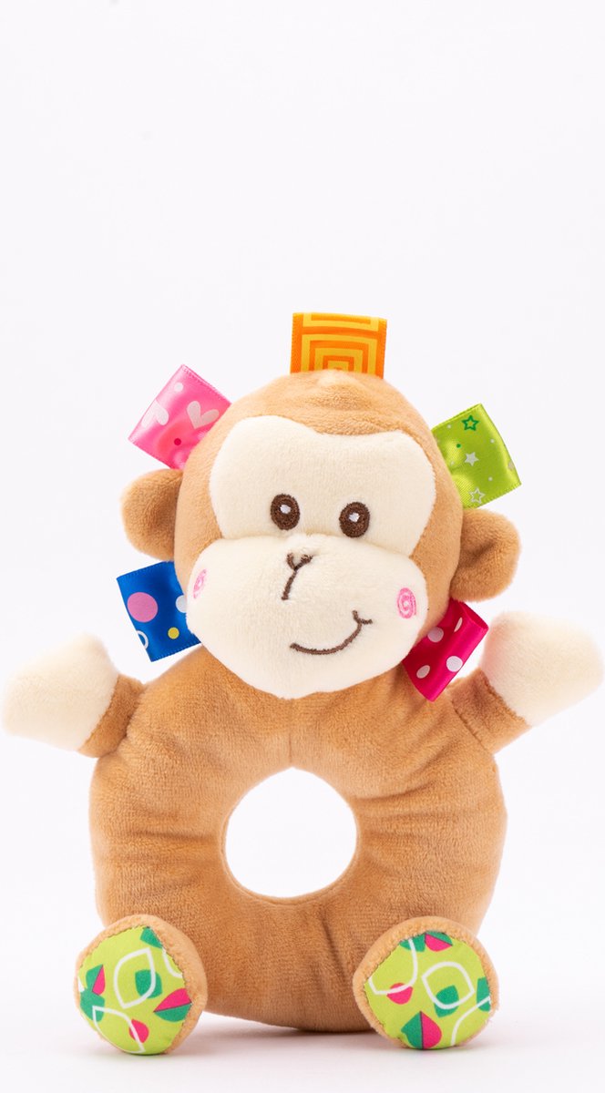 rammelaar/ speelgoed/ speeltjes/ kerstcadeau voor baby/Cartoon Pluche Dier Rammelaar Bel Wandelwagen Baby Winkelwagen Opknoping Windgong Muzikale Hand Shaker Speelgoed / monkey