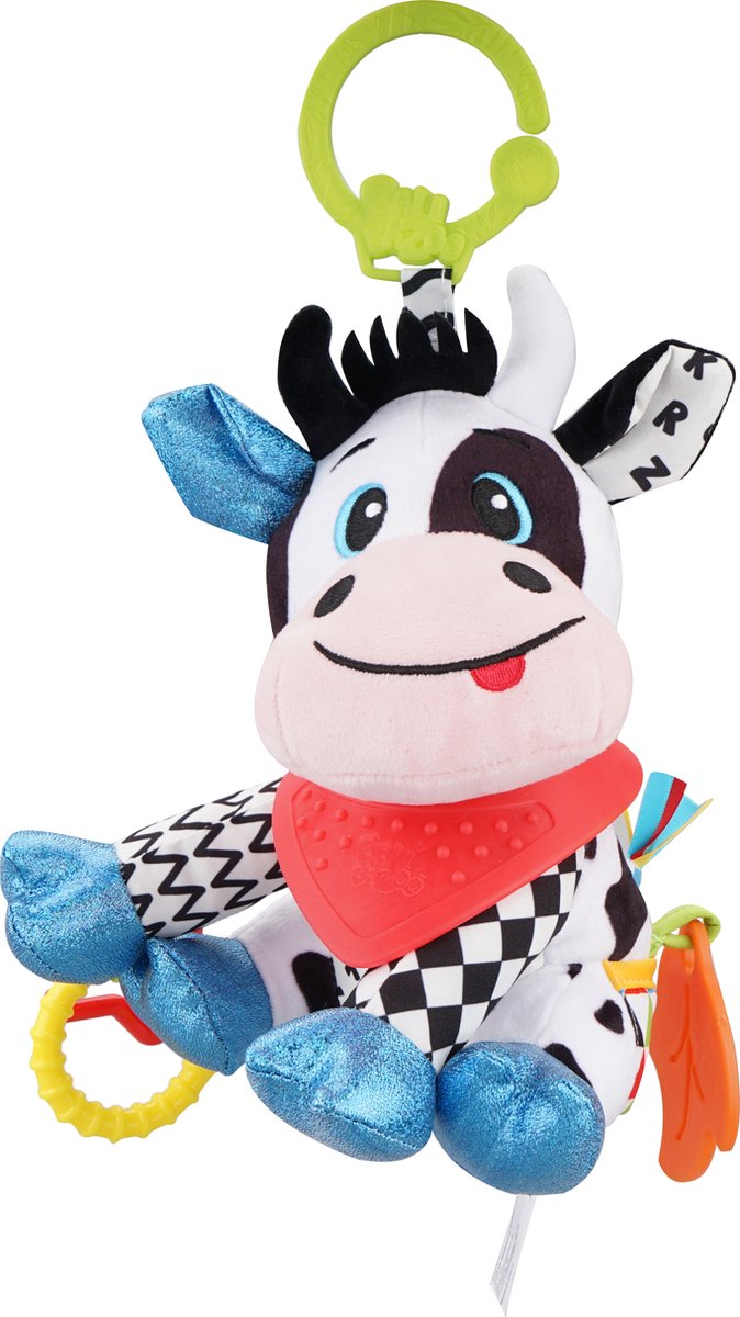 speelgoed baby 0 jaar/ kinderwagen rammelaar/kerst cadeau/ speelgoed/ speeltjes/ Cartoon Pluche Dier/ Rammelaar/ bijtspeelgoed/ Baby Winkelwagen/ Windgong Muzikale/ Hand Shaker Speelgoed / Cow Clara