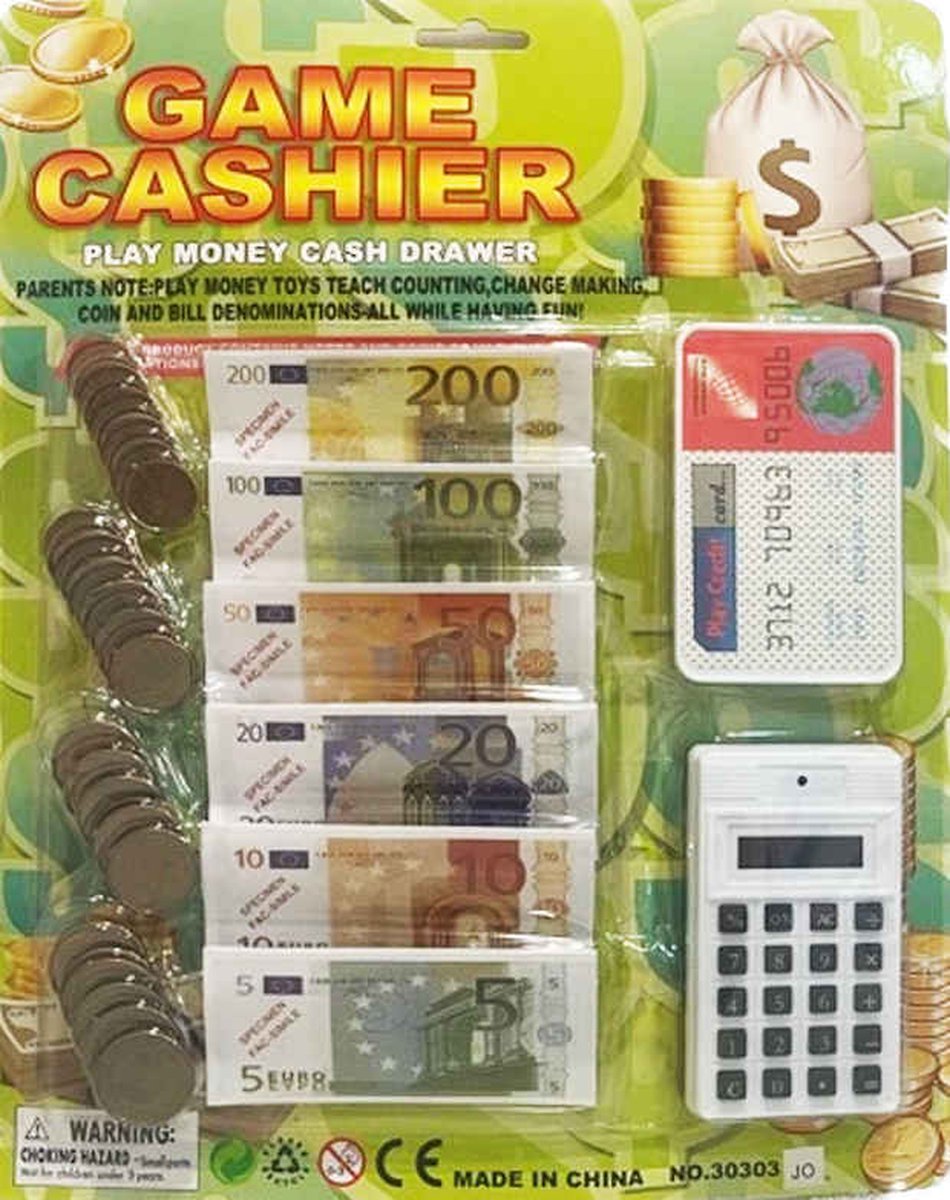   met rekenmachine Euro Money Pack Play Set